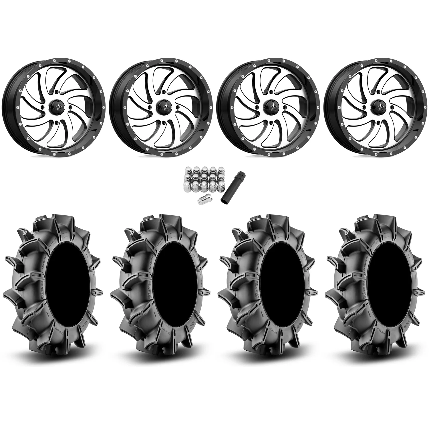 Assassinator Mud Tires 36x8-20 on MSA M36 Switch Machined Wheels